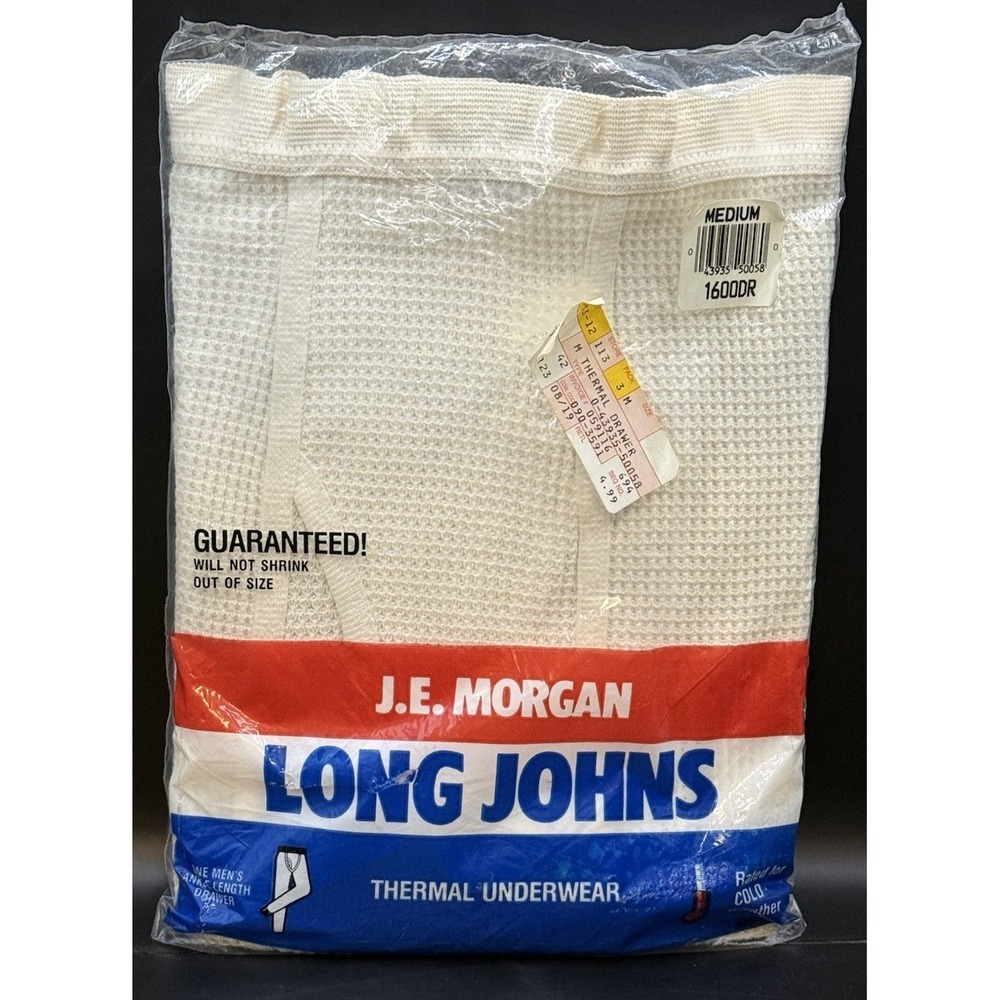 Vntg 90s J.E. Morgan NIOP Thermal Underwear Long John's,Sz M 34-36,Ankle Length
